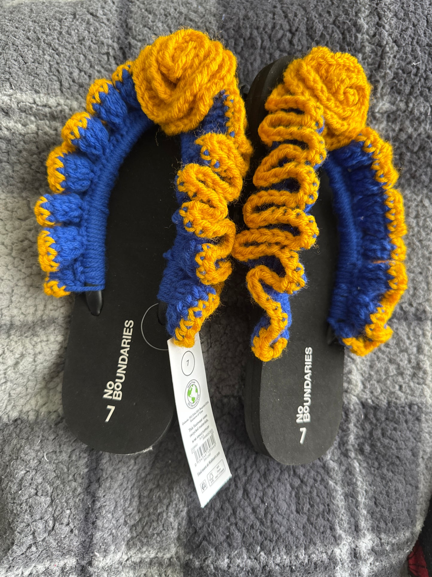 SGRHO Crochet Ruffle Flip Flops