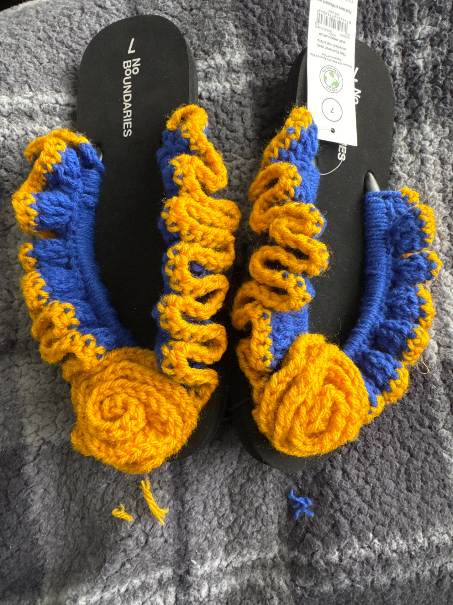 SGRHO Crochet Ruffle Flip Flops