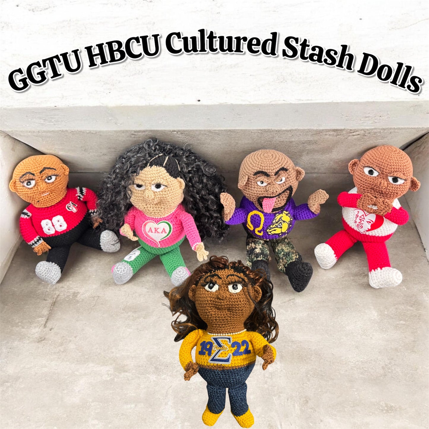 HBCU Cultured Crochet Stash Dolls