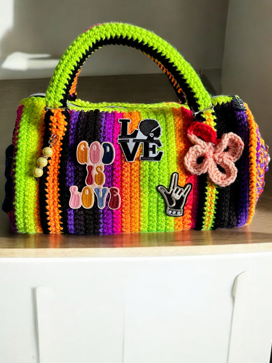 Custom crochet Duffel bags