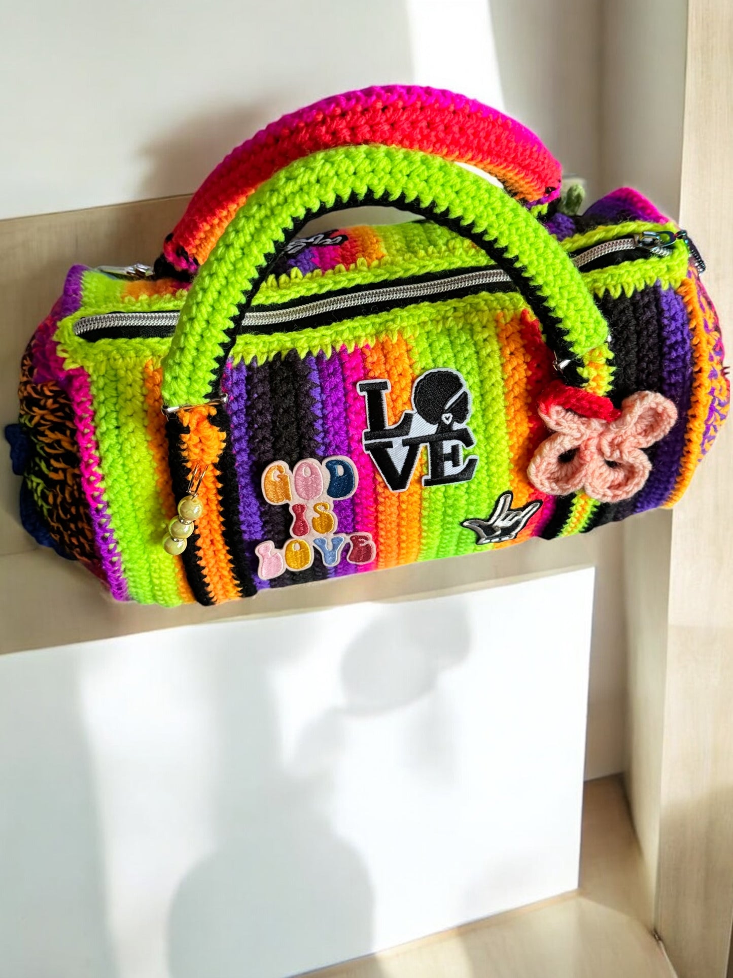 Custom crochet Duffel bags