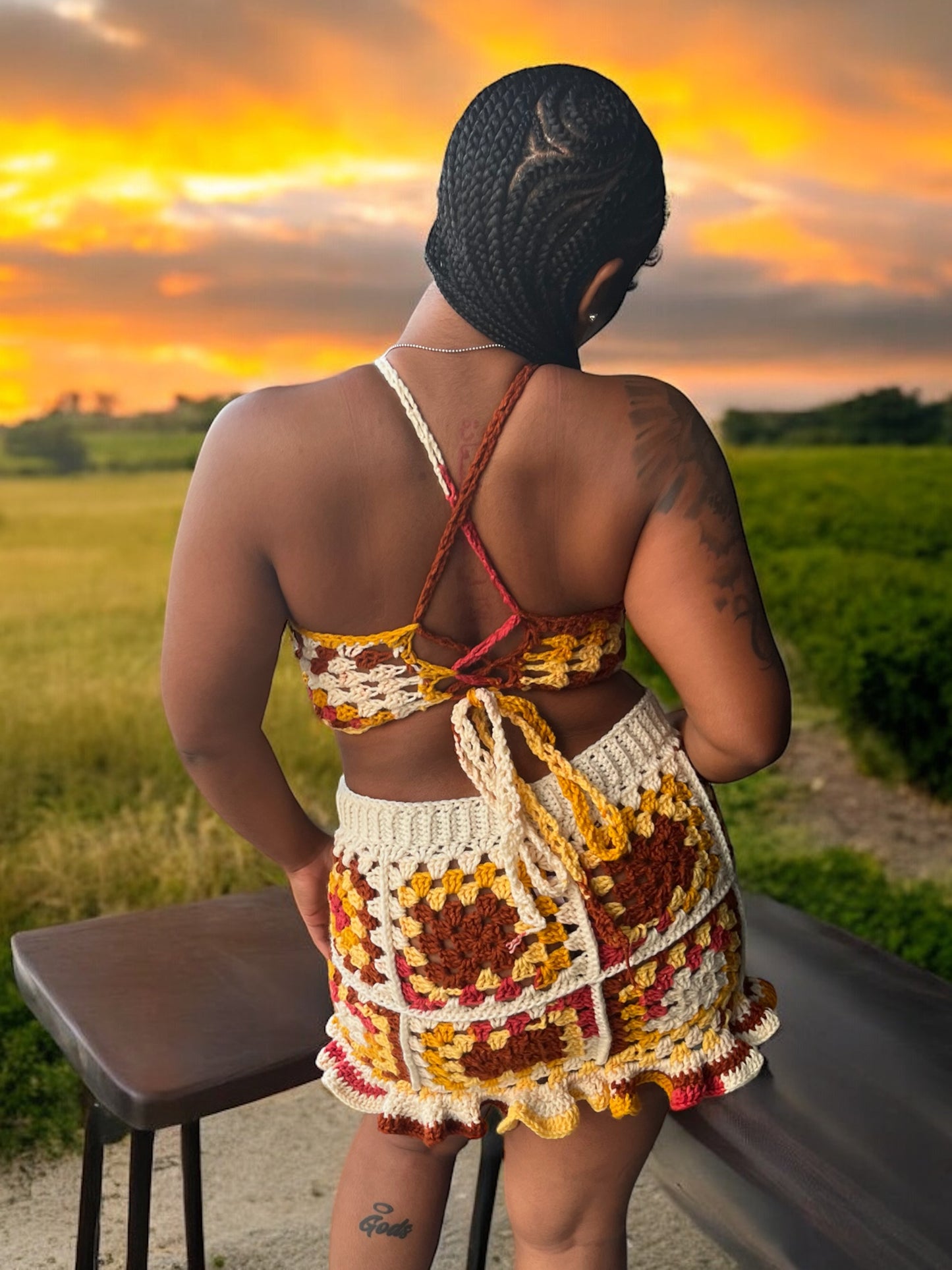 Granny Square Two Piece Set